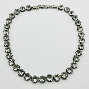Stella & Dot Vintage style Crystal Necklace swedged settings with extensions